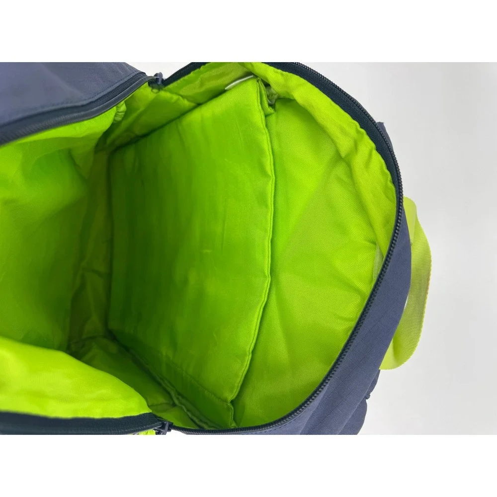 Vineyard Vines Navy Blue Lime Green Whale Logo Mesh Pocket Backpack RN 134578